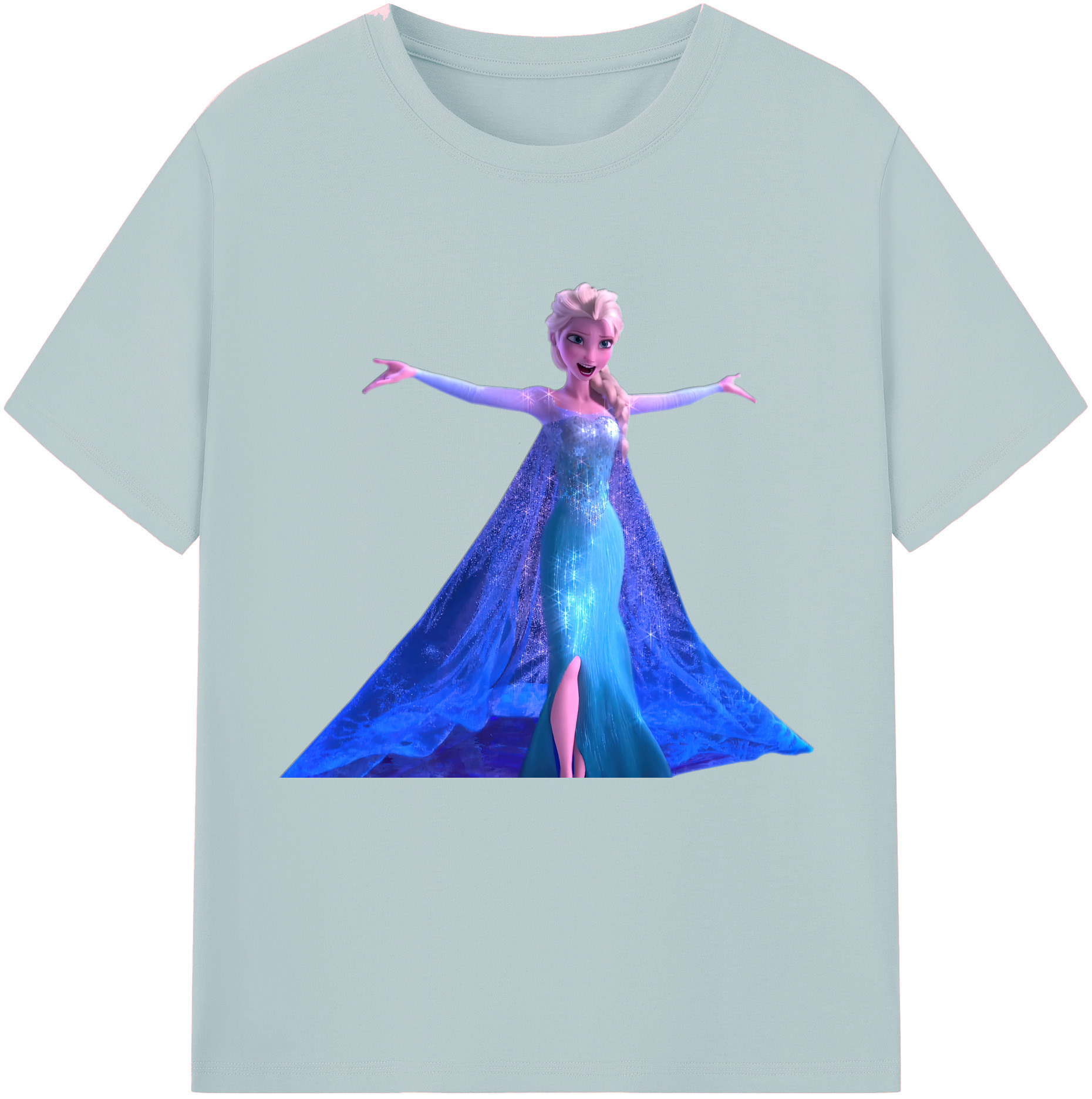 アナと雪の女王 アンナ エルサ Frozen Anna Elsa 綿100％半袖Tシャツ（フロントプリント）